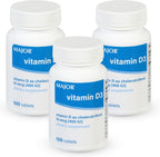 MAJOR Vitamina D3 10 mcg (400 UI) con Calcio - 100 Comprimidos (Pack de 3)