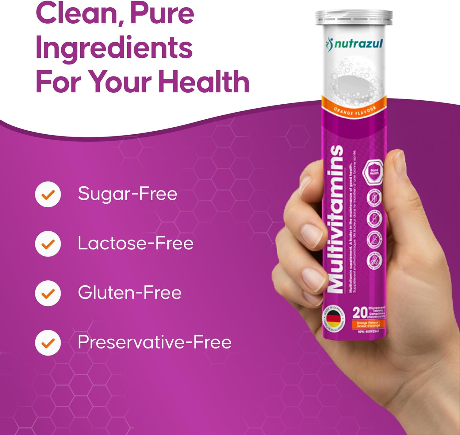 nutrazul Multivitamínico Efervescente - 60 Comprimidos Sabor Naranja