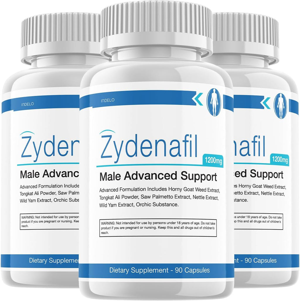 Zydenafil para Hombres - Suplemento Avanzado de Rendimiento, 180 Cápsulas (3 Envases)