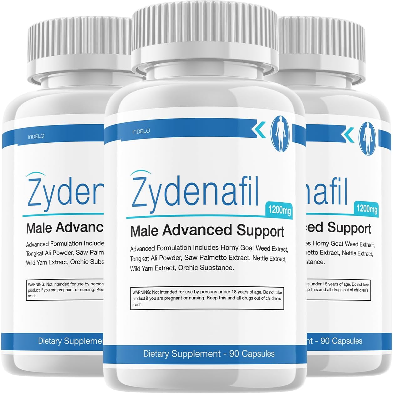 Zydenafil para Hombres - Suplemento Avanzado de Rendimiento, 180 Cápsulas (3 Envases)