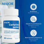 MAJOR CertaVite Multivitamínico sénior con antioxidantes – Multivitamínico para mayores de 50 años, 60 comprimidos