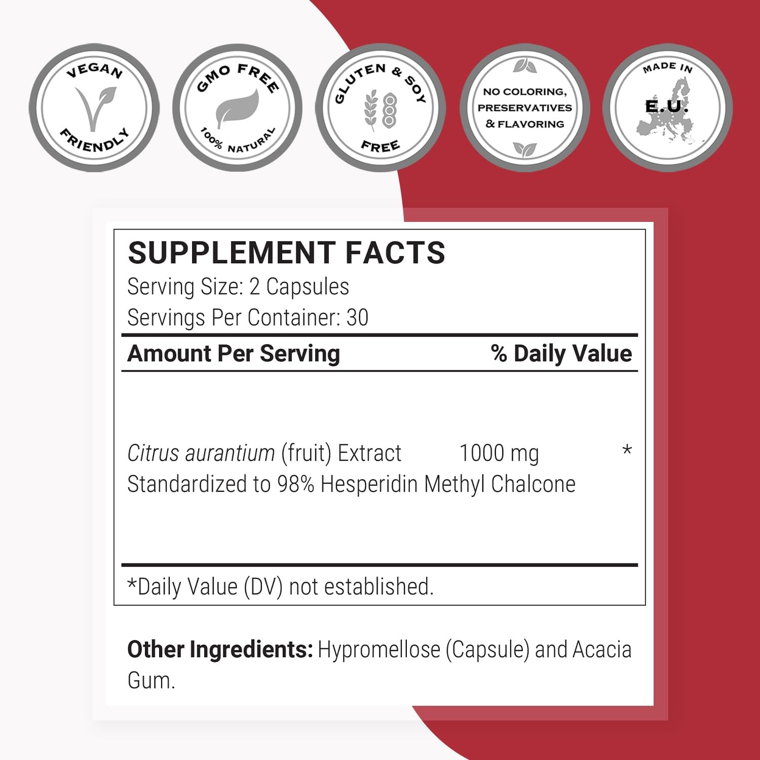 Supersmart - Hesperidina Metil Chalcona 1000 mg por día - 60 Cápsulas Vegetarianas