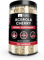 Pure Original Ingredients Acerola Cherry (730 Cápsulas) - Sin Rellenos de Magnesio o Arroz, Siempre Puro, Verificado en Laboratorio