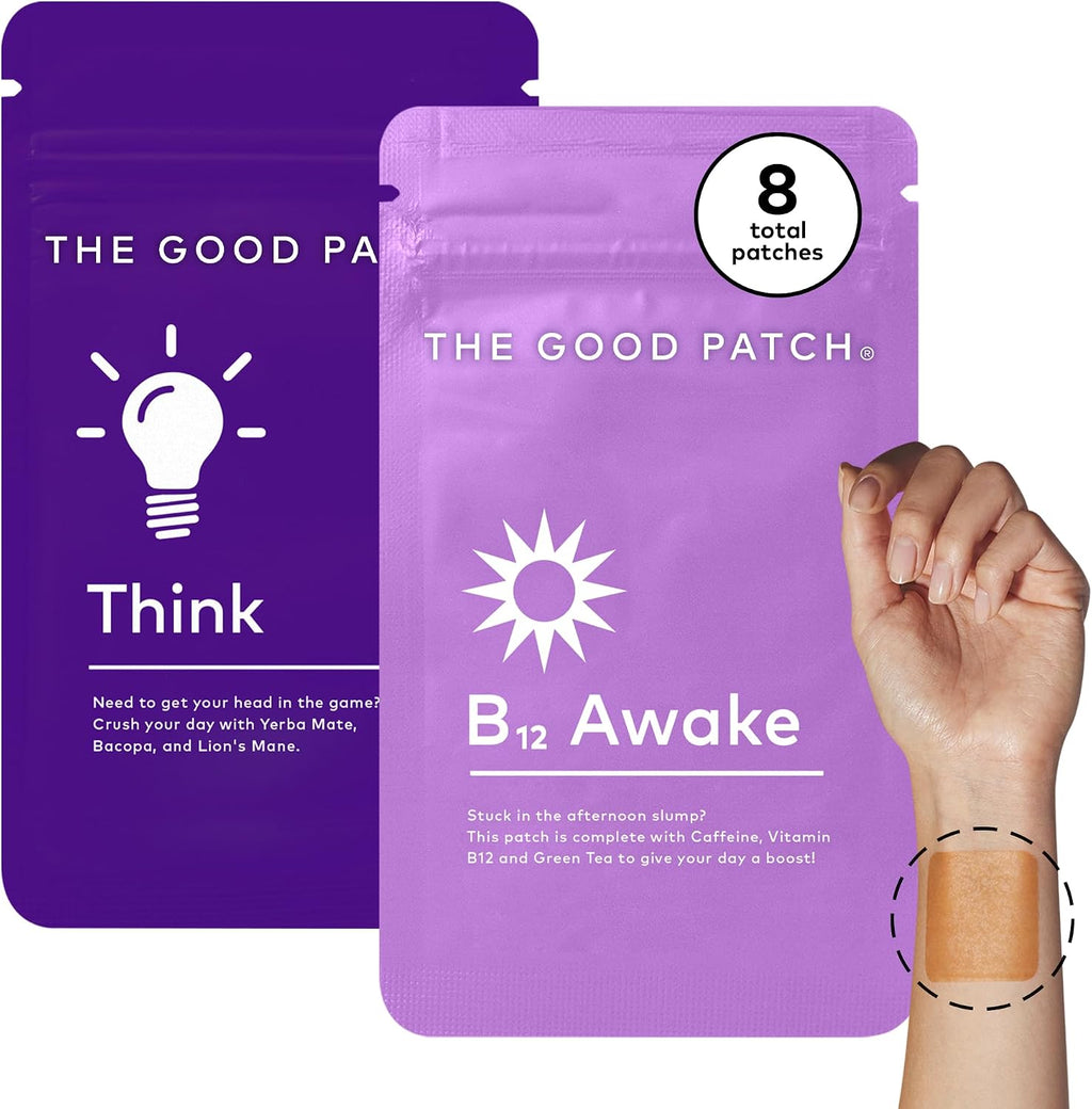 The Good Patch Weekday Hustle Duo - Parches de Vitamina B12 con Cafeína y Yerba Mate (8 unidades)