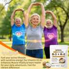 LETSCOL Vitamina D3 10000 UI + K2 200 mcg (MK-7) - Complemento 2 en 1 en Cápsulas Blandas