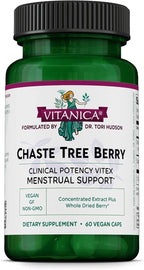 Vitanica, Baya del Árbol Casto (Sauzgatillo), Extracto de Vitex Plus, Vegano, 60 Cápsulas