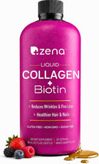 Zena Nutrition Colágeno Líquido Premium con Biotina – 887 ml (30 oz)