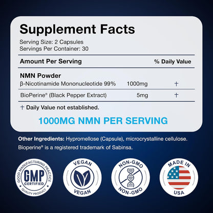 Black Forest NMN 1000 mg - Nicotinamida – Más energía celular: El NAD+ es clave en la producción de ATP, la moneda – Image 9