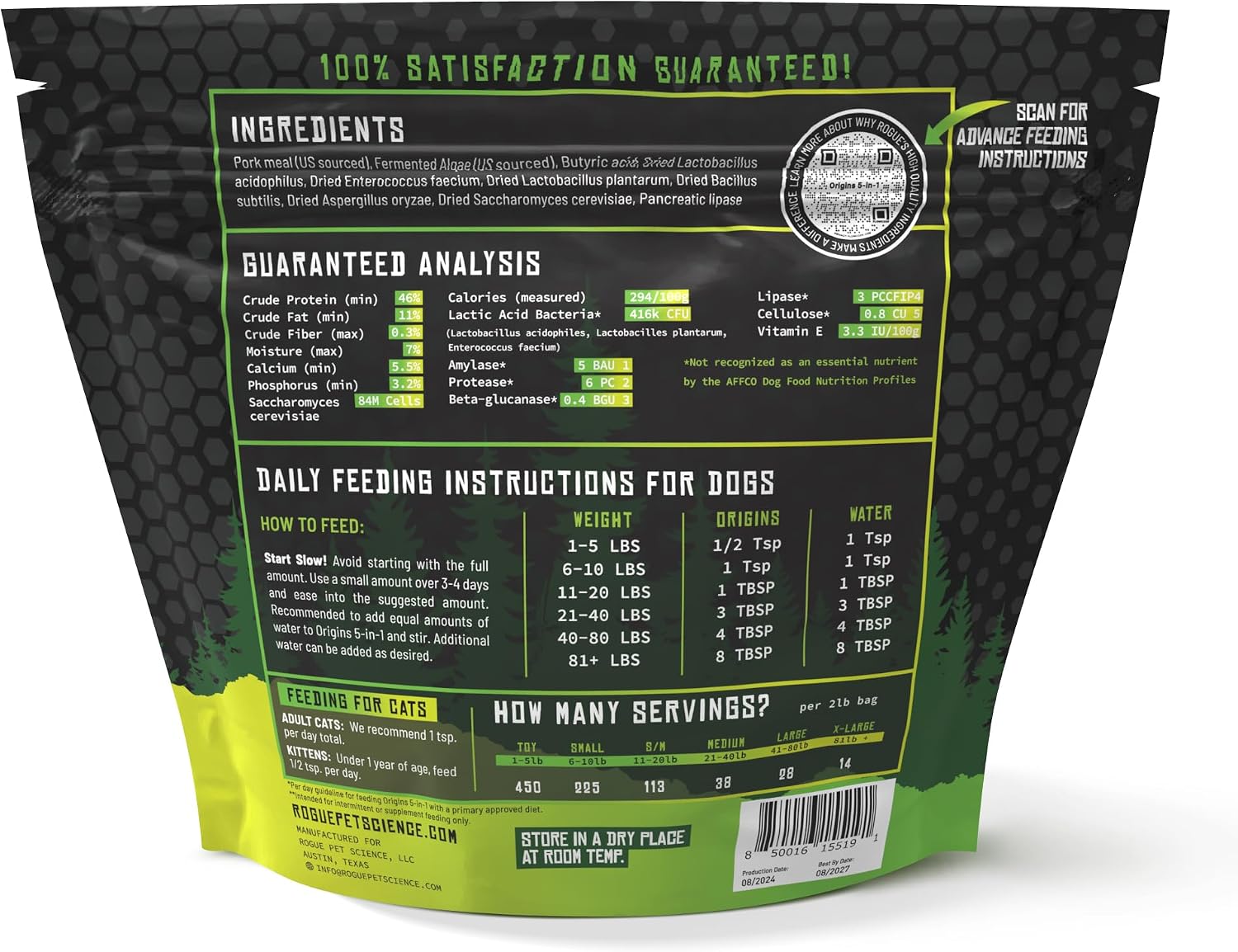 Orígenes 5-en-1 Complemento para Perros - Topper en Polvo con Proteína de Cerdo Heirloom Natural - 907 g