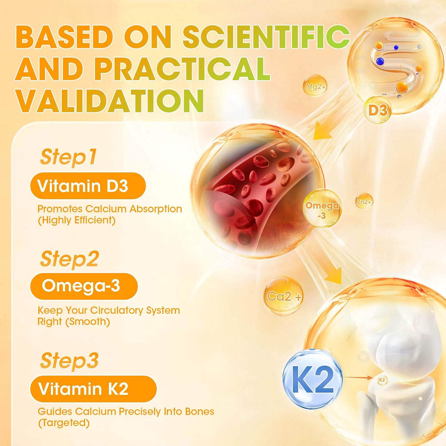 M inch Vitamin D3 K2 Gummies, Vitamina D3 10000IU, K2 (MK-7) 200mcg, Complemento 6 en 1 con Omega-3, Sin Azúcar, Pack de 2