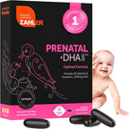 Zahler Prenatal +DHA 300 - Vitaminas prenatales con folato metilado y DHA para embarazadas - 60 cápsulas blandas