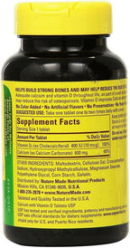 Nature Made Calcio con Vitamina D3 600 mg, 60 Comprimidos