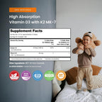 NutraChamps Kids Vitamin D3 K2 Drops - Gotas de Vitamina D3 y K2 MK-7 para Niños, 1000 UI, 300 Servicios