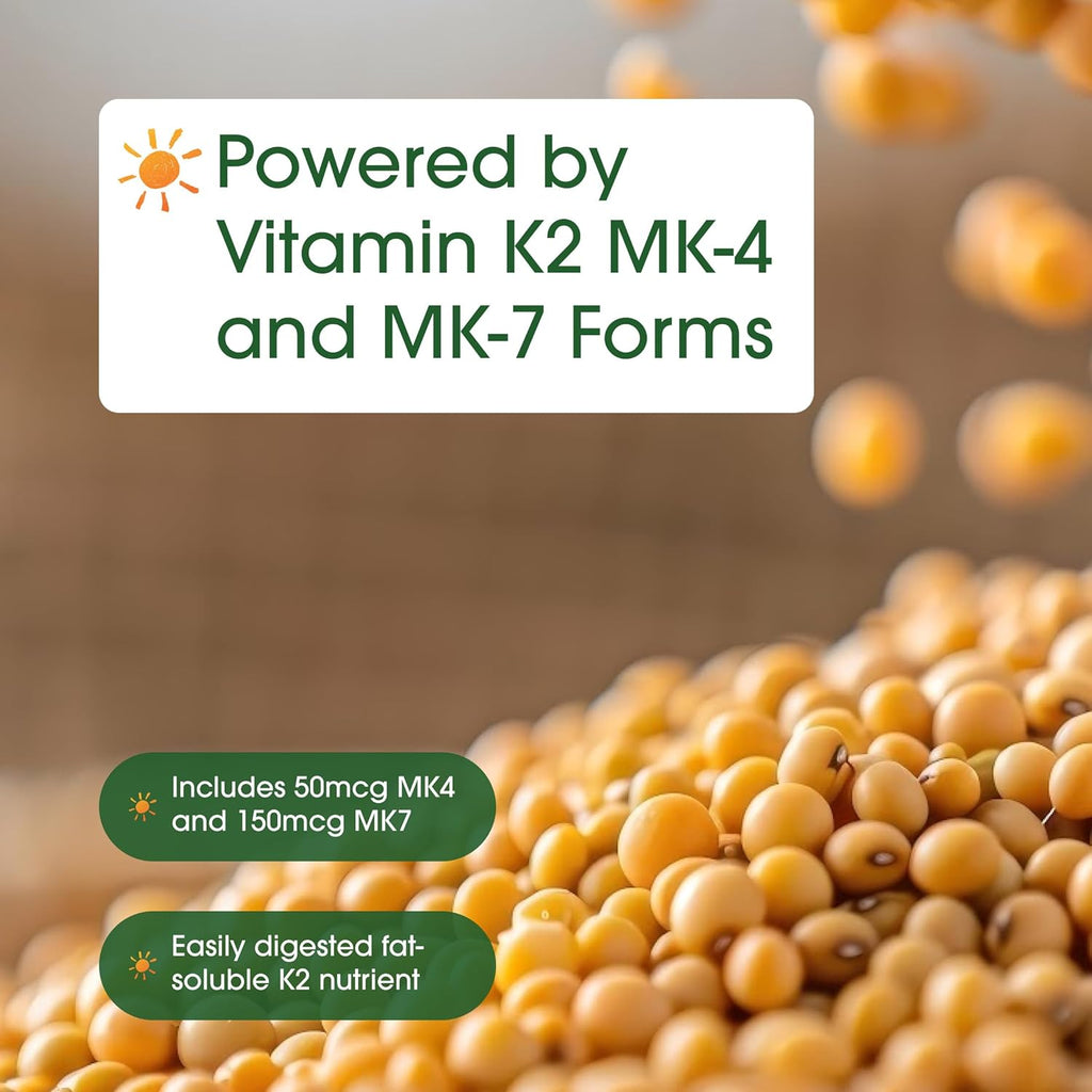 NatureBell Vitamina K2 - 200 mcg MK-7 y MK-4 - 240 Cápsulas