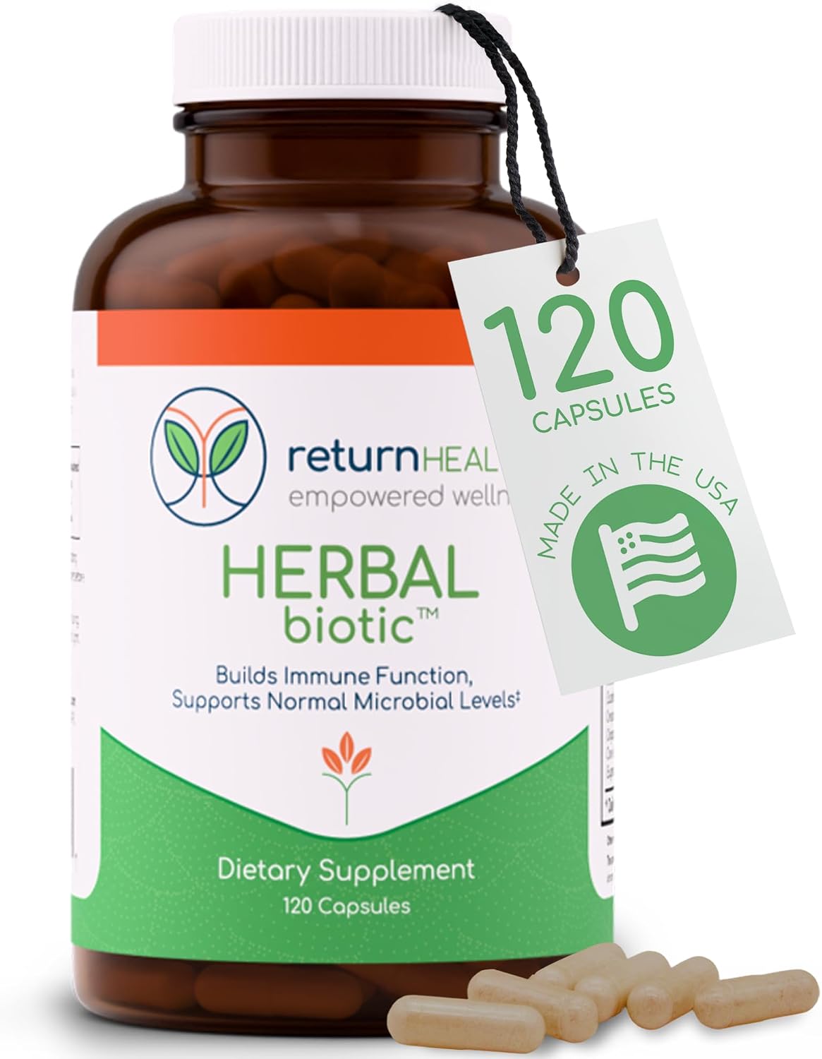 Herbal Biotic, Vitaminas de Apoyo Inmunitario, 120 Cápsulas Veganas