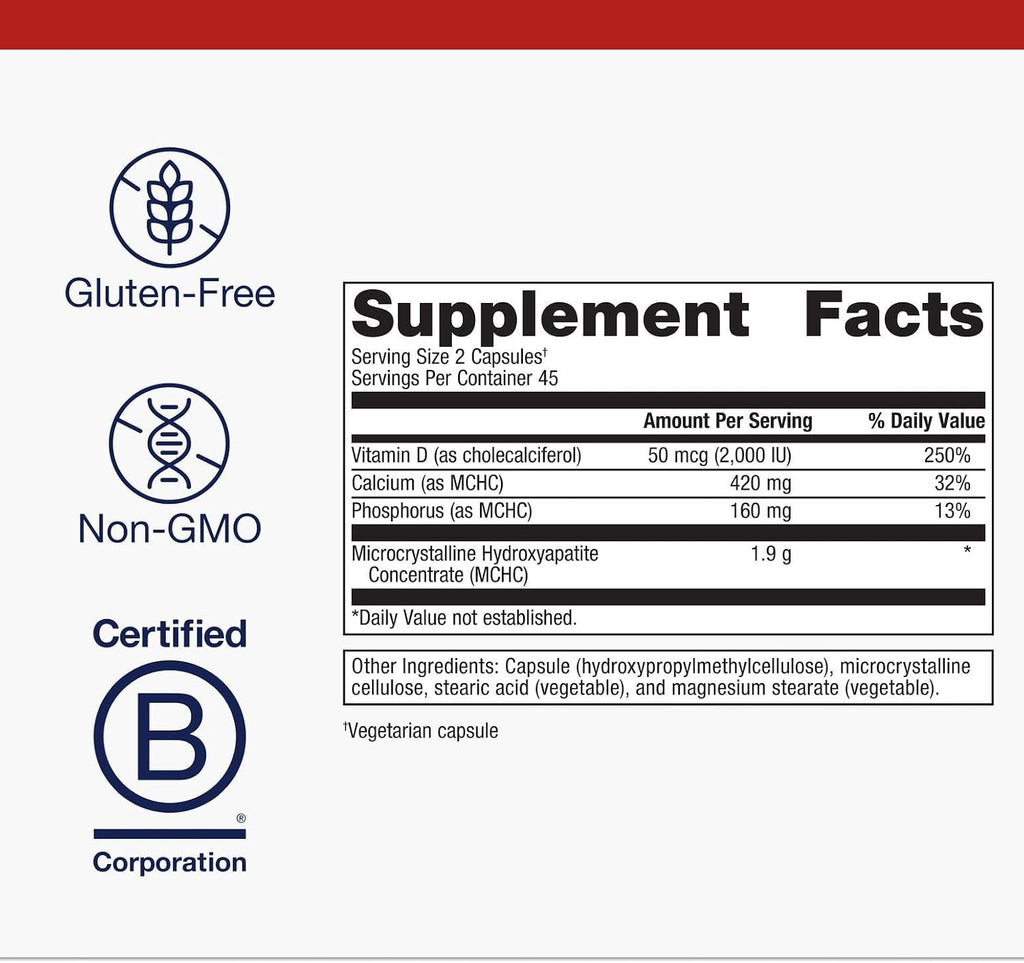 Metagenics Bone Builder Plus - MCHC con Calcio, Fósforo y Vitamina D3 - 90 Cápsulas