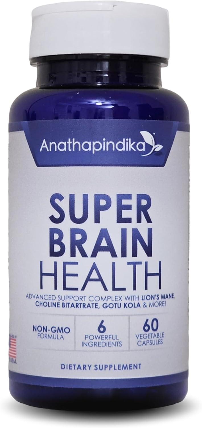 Brain Health Nootropic Supplement – Lion's Mane 200mg, Gotu Kola 200mg, Choline 80mg, Beetroots 100mg, Skullcap 400mg