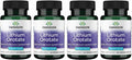Swanson Orotato de Litio - 5 mg de Litio Elemental - 60 Cápsulas Veganas (Pack de 4)
