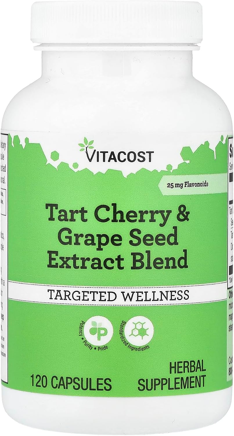 Vitacost Tart Cherry and Grape Seed Extract Blend, 120 Capsules