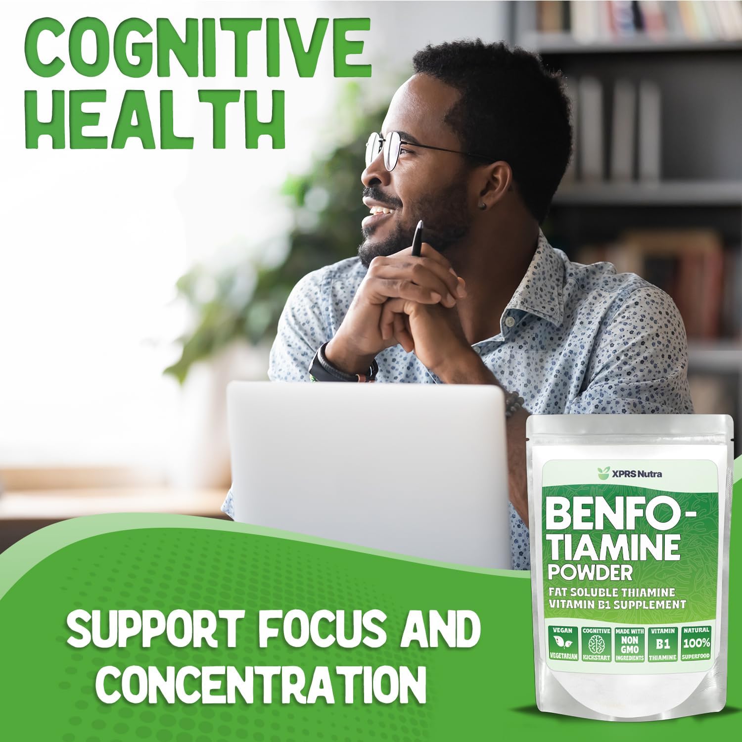 XPRS Nutra Benfotiamina (Tiamina Liposoluble) - Apoyo Cognitivo y Cardíaco - Vegano