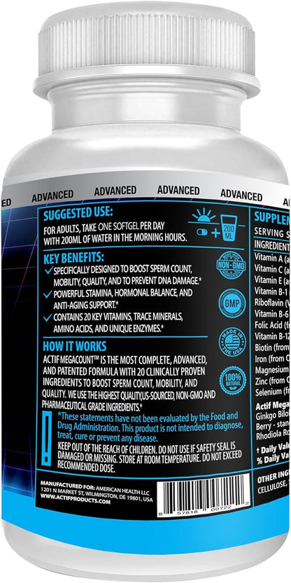 ACTIF MegaCount para Hombres - Apoyo a la – Vitamina B12: Contribuye a la formación normal de glóbulos rojos y al – Image 4