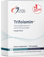 Designs for Health Trifolamin B12 + Folate - 3000mcg B12 (Three Forms) + MTHF Methylfolate - Orange Flavor Quick Dissolve Tablets (60 Lozenges)
