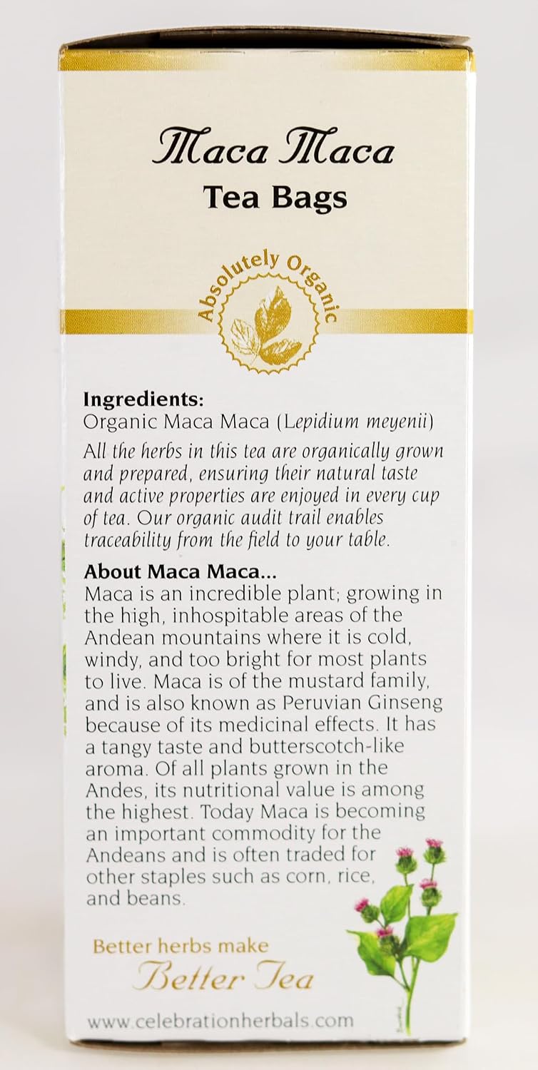 CELEBRATION HERBALS Maca Maca Root Powder Organic, 24 bolsitas (9 g)