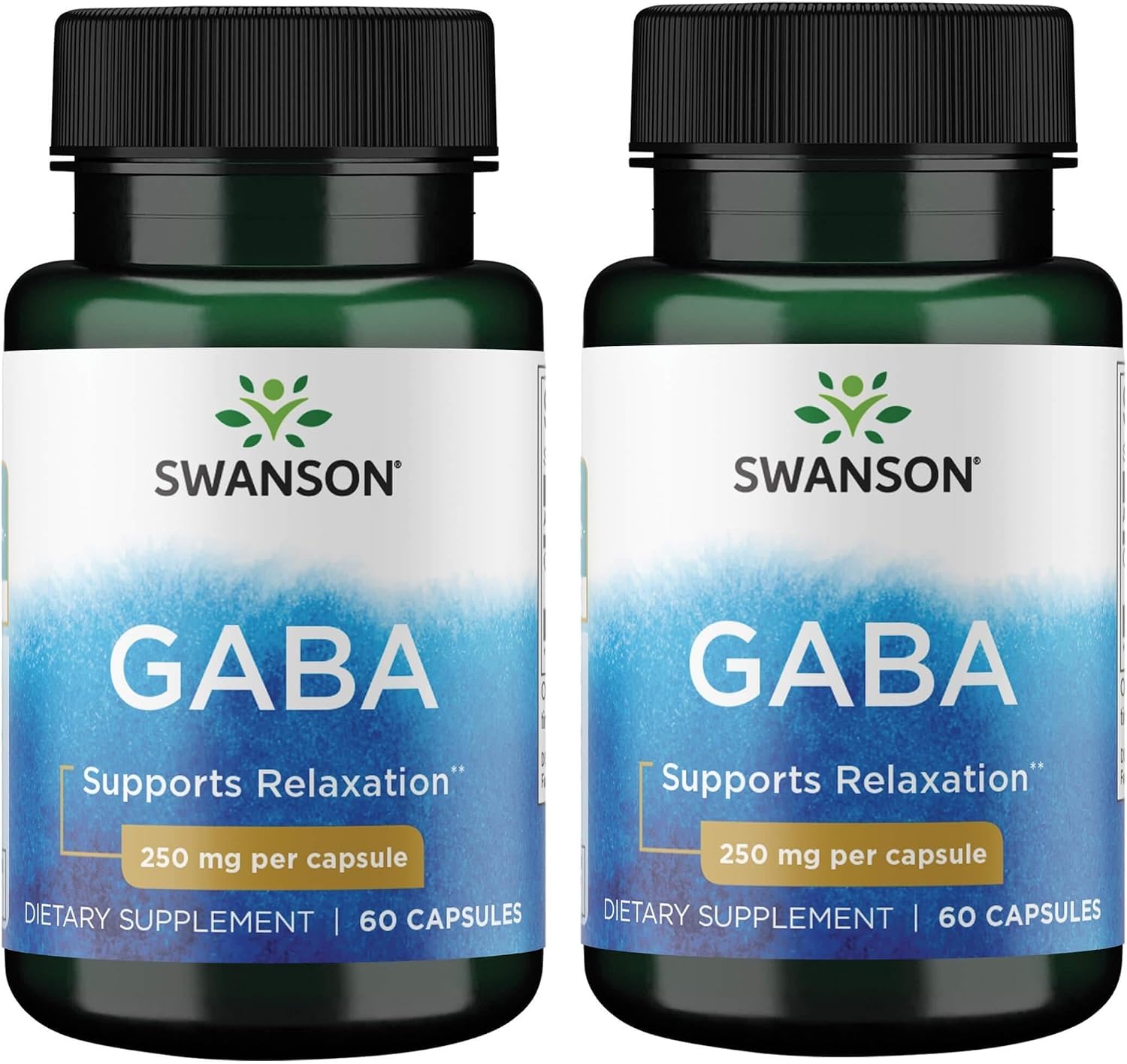 Swanson GABA 250 mg, 60 cápsulas (Pack de 2)