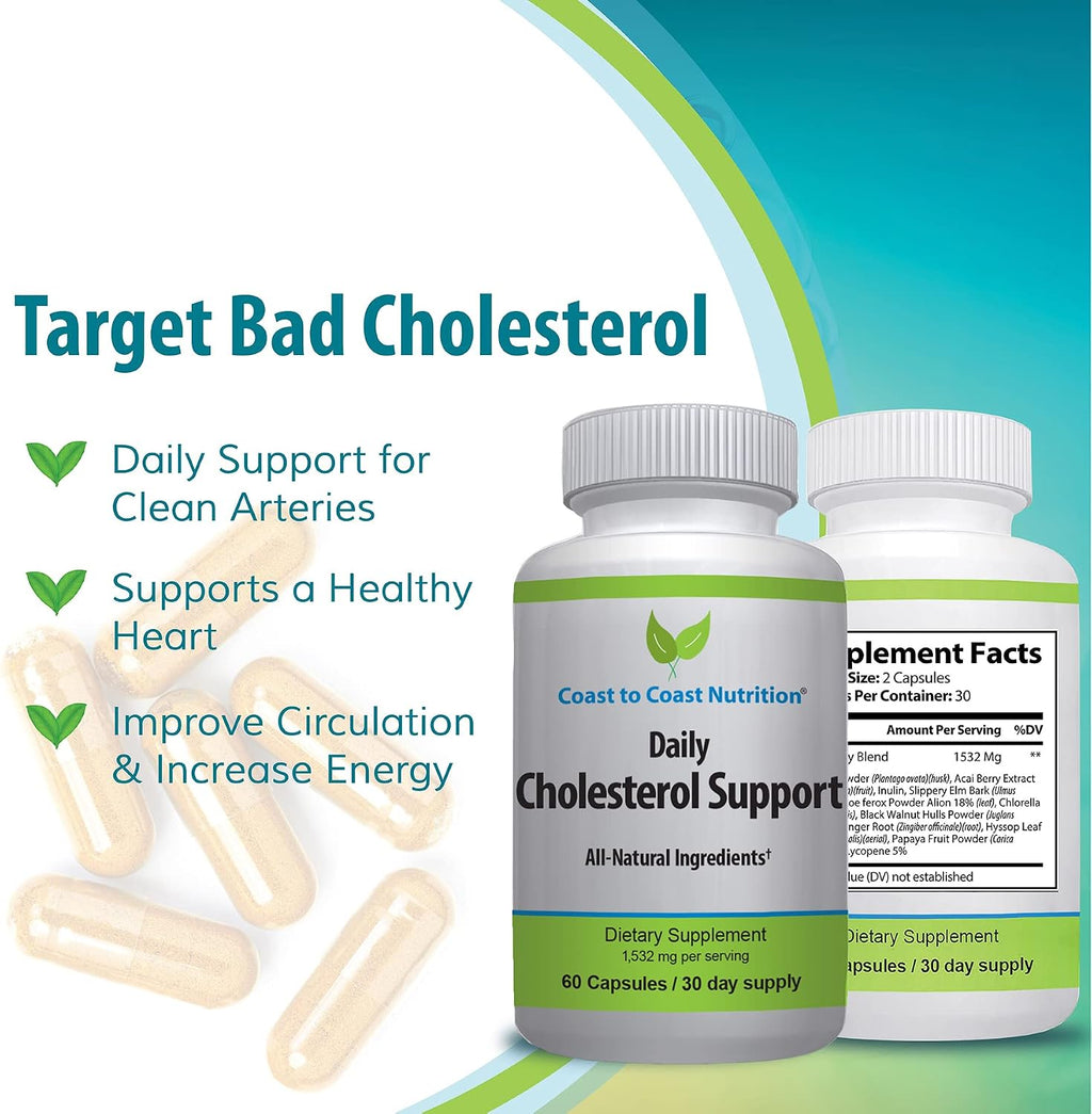 Cholesterol Support de Coast to Coast Nutrition – 60 Cápsulas
