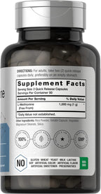 Horbäach L-Metionina 1000mg | 100 Cápsulas | No-GMO, Sin Gluten | Aminoácido Esencial