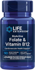 Life Extension BioActive Folate & Vitamin B12 - 90 Capsules