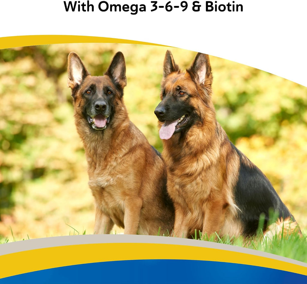Suplemento Doc Roy's Derma Coat Plus para perros, apoya la piel, el pelaje y las uñas saludables, con ácidos grasos Omega 3-6-9, biotina y antioxidantes, 60 unidades para perros medianos y grandes