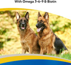 Suplemento Doc Roy's Derma Coat Plus para perros, apoya la piel, el pelaje y las uñas saludables, con ácidos grasos Omega 3-6-9, biotina y antioxidantes, 60 unidades para perros medianos y grandes