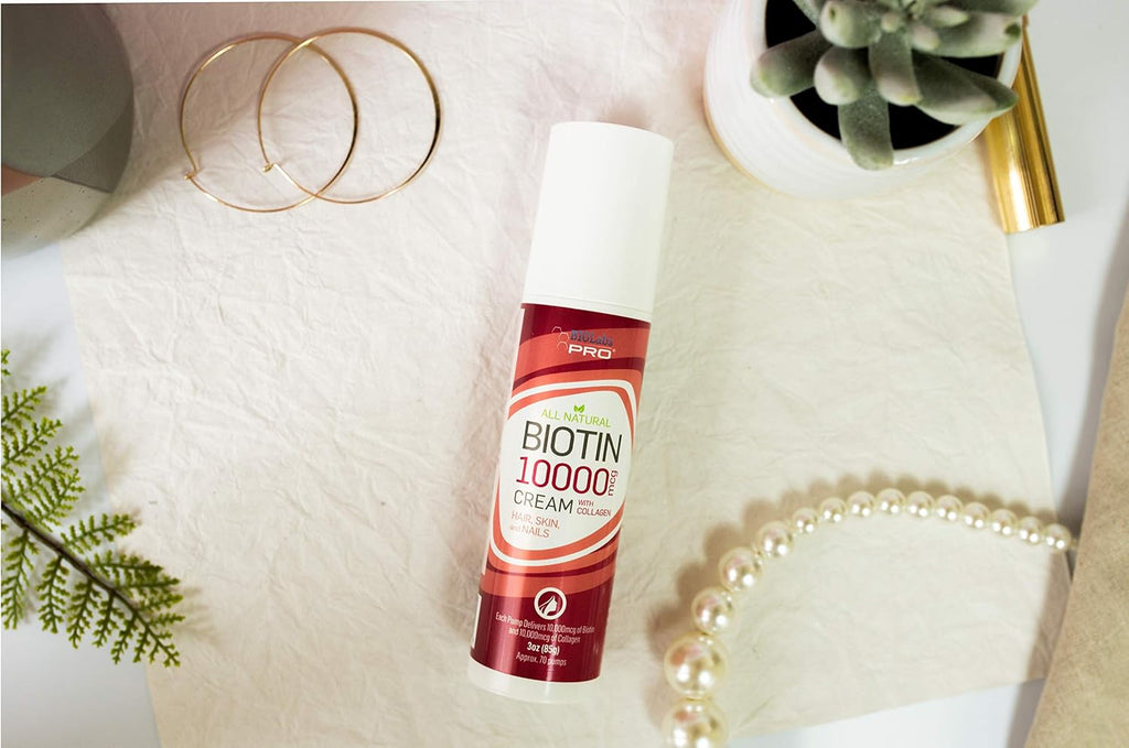 BIOLABS PRO Crema de Biotina y Colágeno 10000mcg - Cabello, Piel y Uñas - 85g