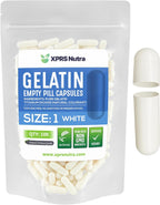 XPRS Nutra Cápsulas Vacías Tamaño 1 - 100 uds. de Gelatina Bovina para Suplementos Caseros