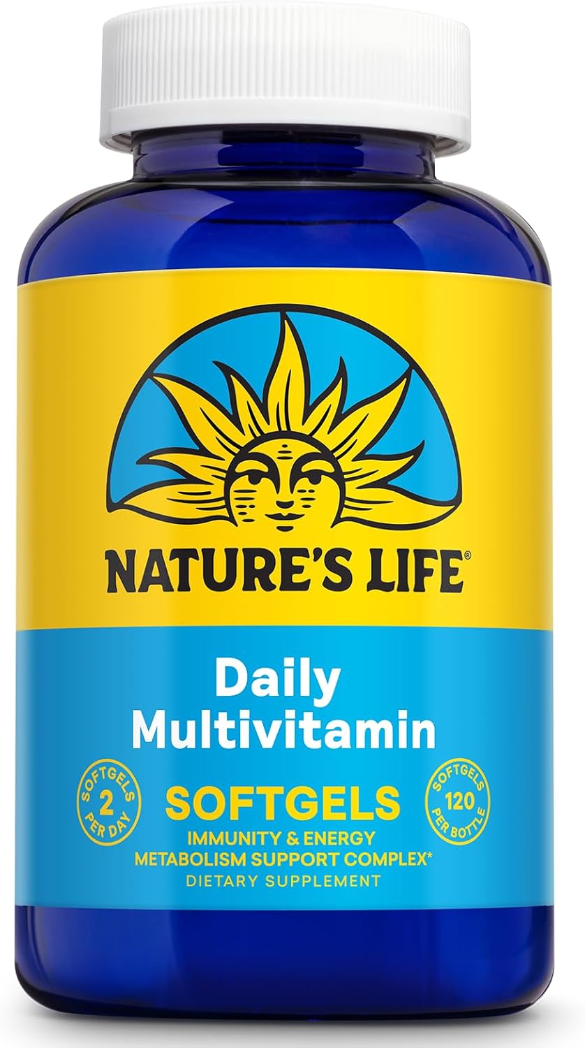 Nature's Life Soft Gelatin Multiple - Multivitamínico y Mineral Completo con Hierro, 120 Softgels