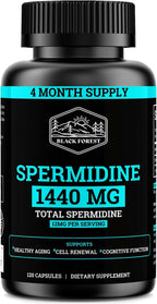 Suplemento de Spermidina 1440mg (99% Puro) - 120 Cápsulas - 4 Meses de Suministro