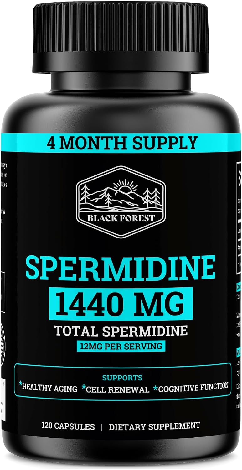 Suplemento de Spermidina 1440mg (99% Puro) - 120 Cápsulas - 4 Meses de Suministro