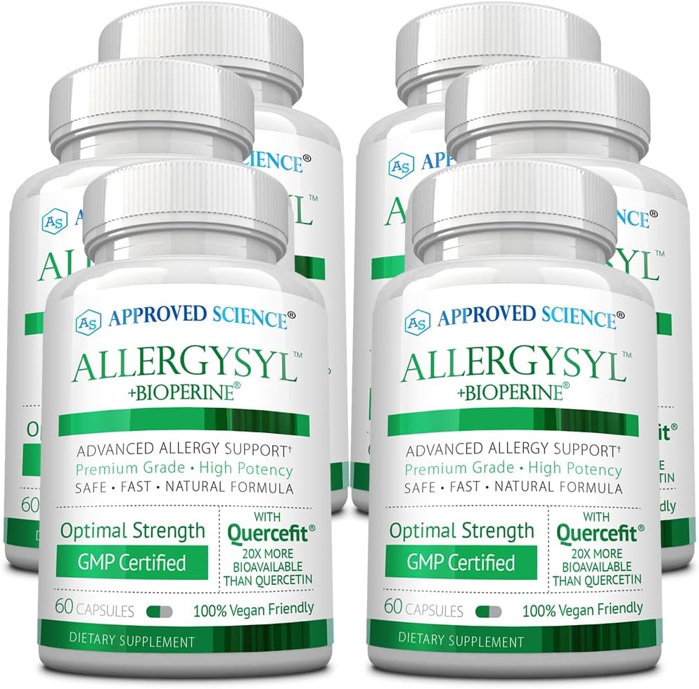 Approved Science Allergysyl – Complejo para Alergias Estacionales con Vitaminas y Antioxidantes – 360 Cápsulas Veganas