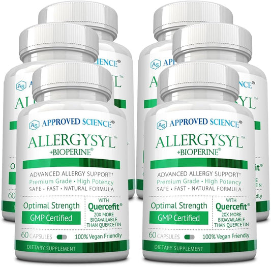 Approved Science Allergysyl – Complejo para Alergias Estacionales con Vitaminas y Antioxidantes – 360 Cápsulas Veganas