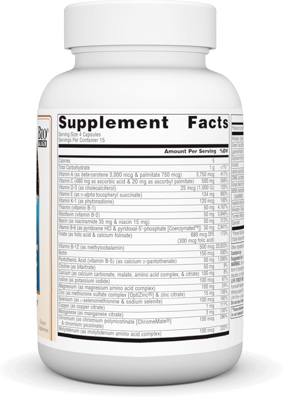 Source Naturals Life Force Multiple Sin Hierro - Multivitamínico Diario de Alta Potencia - 60 Cápsulas