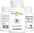 Bio-Tech Pharmacal Vitamin D3 (1000 IU), 250 Capsules