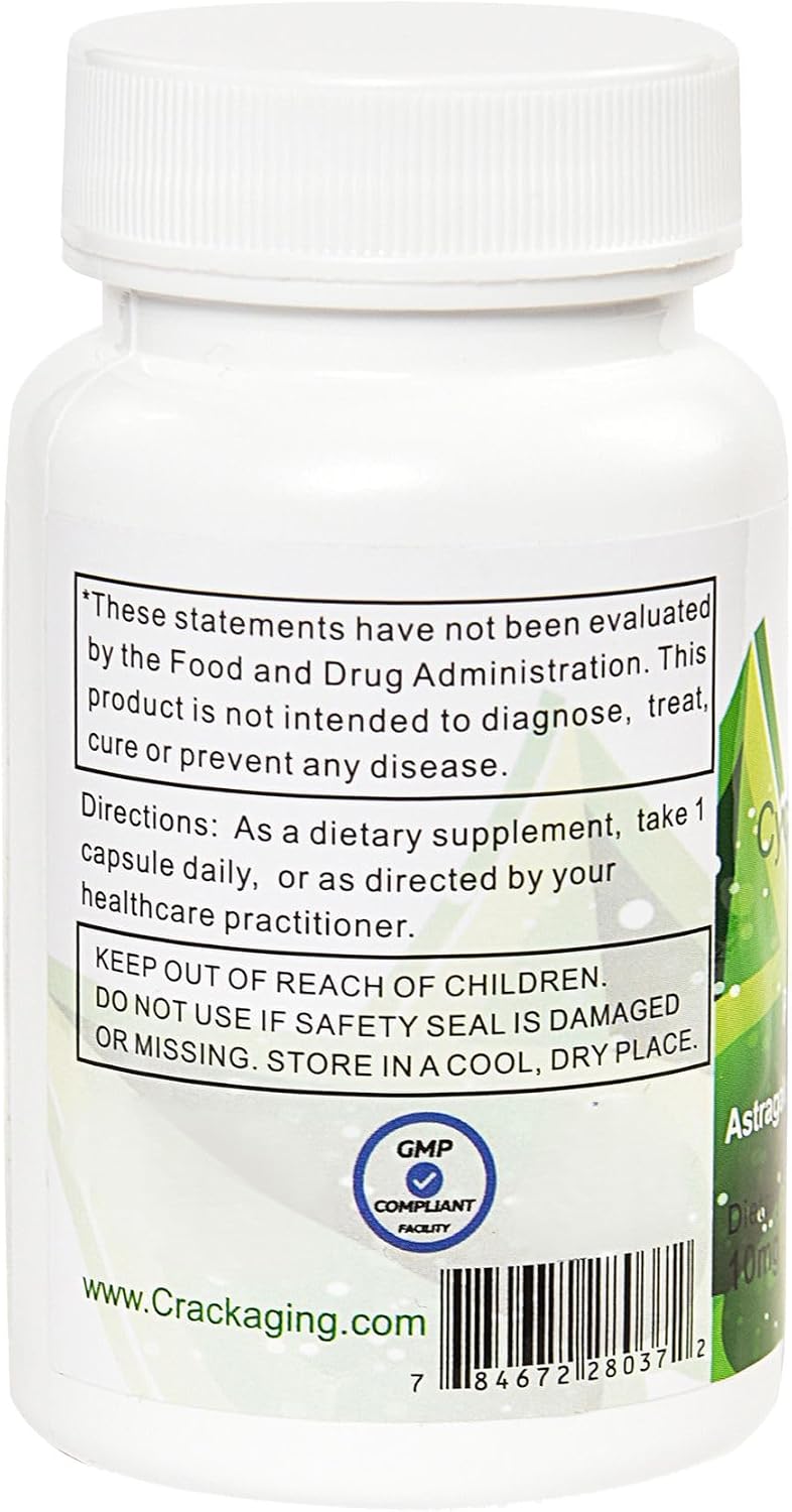 Crackaging Super-Absorption Cycloastragenol 98% - 10 mg, 30 Cápsulas