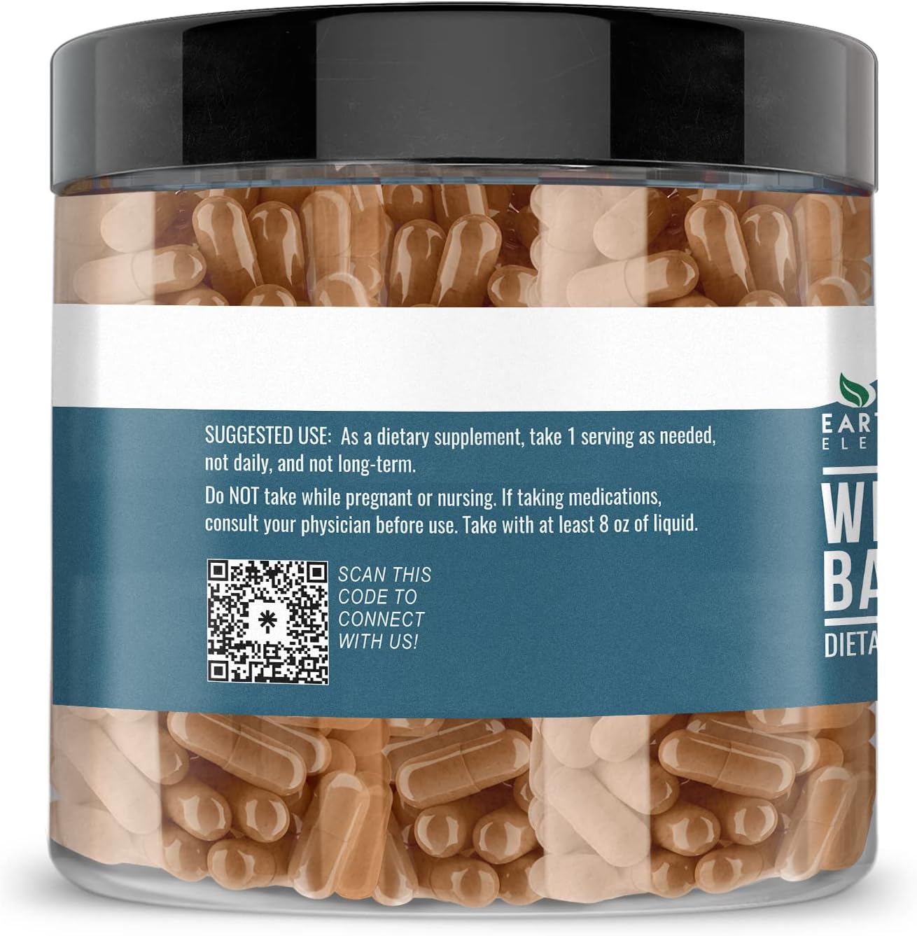 Earthborn Elements Wild Cherry Bark 200 Cápsulas, Puro y Sin Diluir, Sin Aditivos