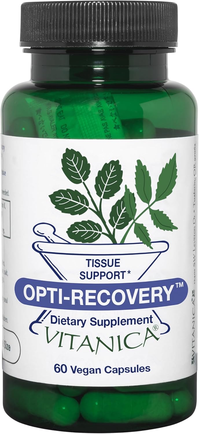 Vitanica Opti-Recovery - Complemento Alimenticio para Apoyo Pre y Post Cirugía, 60 Cápsulas Veganas