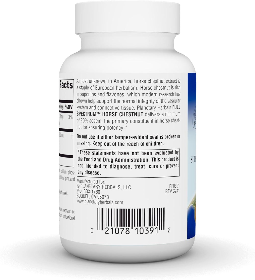 Planetary Herbals Full Spectrum Castaño de Indias 500 mg - 120 Comprimidos