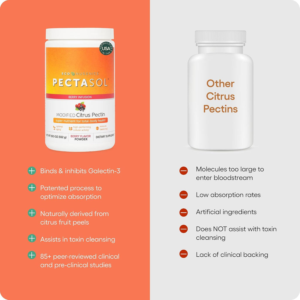 PectaSol Pectina Cítrica Modificada – 551g Polvo de Bayas – Suplemento para la Salud Corporal Total
