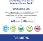 VisiUltra Suplemento para la salud ocular – 14 nutrientes esenciales para visión clara, protección contra luz azul y bienestar ocular. 60 cápsulas.