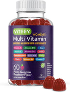 Viteey Gominolas Multivitamínicas para Mujeres - 12 Vitaminas y Minerales Esenciales - Sabor Frambuesa - 120 Gominolas