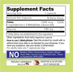 Our Daily Vites L-Metilfolato 1 mg (1000 mcg) - Folato Activo 5-MTHF - 270 Cápsulas Vegetales